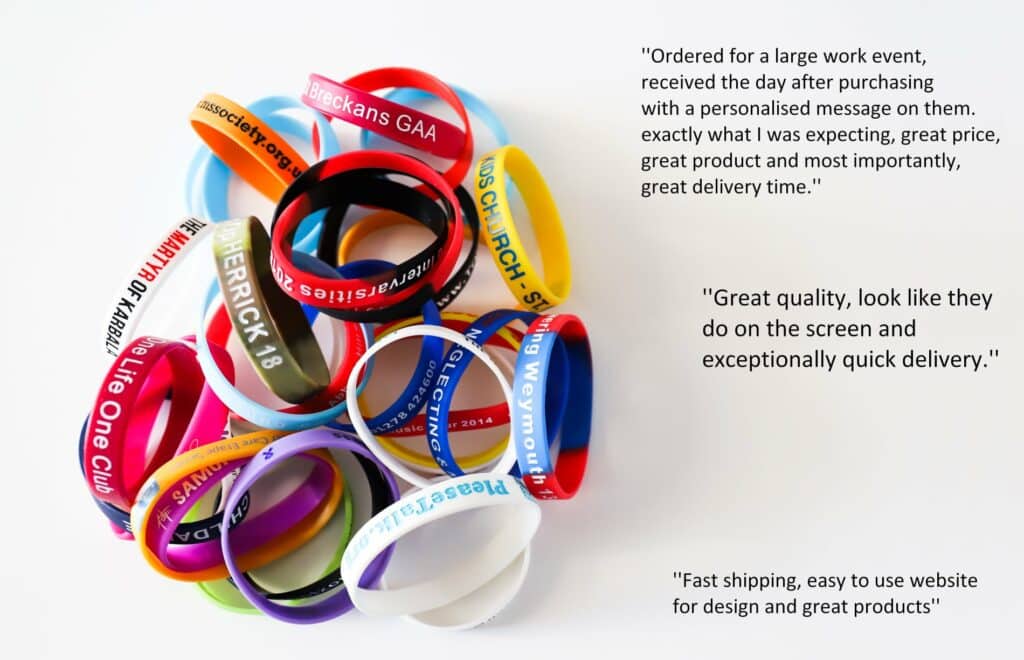 braccialetti in silicone stampati