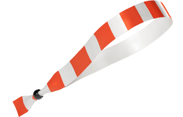 Tessuto Arancione Strisce Bianche